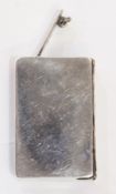 Victorian silver vesta case, plain rectangular and hinged, London Assay