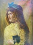 Oil on canvas
Amy Wilson
Portrait of young girl with kitten, signed, dated 1889, 56 x 44cm