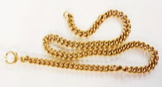 9ct gold slightly graduated curb link albert chain necklace, approx 36g