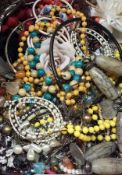 A quantity of costume jewellery  to include: beaded necklaces and other assorted necklaces (1 box)