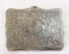 Victorian silver travel note pad, with leather fitted compartment to the inside and possibly ivory