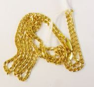 18ct gold flattened curb link chain approx 12g