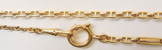 Armani 18ct gold crossed oval link chain necklace, with large bolt ring, 27g approx