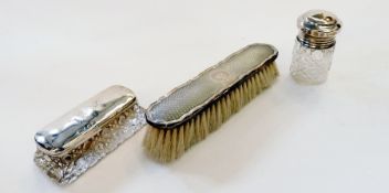 Two early 20th century silver-topped trinket jars, both marked Birmingham 1909, one makers' mark