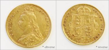 Victorian half-sovereign 1892