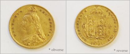 Victorian half sovereign 1887