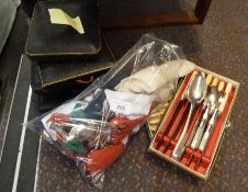 A quantity of plated flatware, silver-plated coffee spoons, cased and other flatware, cased and a