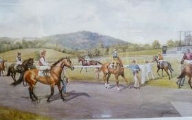 Print 
After Joy Hawken
Horseracing scene, signed, 42 x 72cm