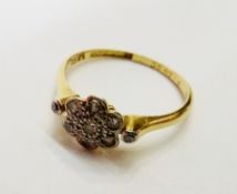1920's gold and diamond flowerhead cluster ring