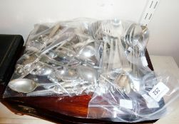 Quantity of EPNS flatware, trefoil end, other silver plate items, Elkington mother-of-pearl