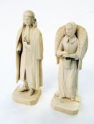 Pair 19th century Continental ivory figures, possibly Dieppe, of male and female figures in 17th