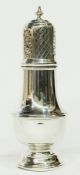 George V silver sugar sifter, with pointed finial and waisted body, Chester 1935, makers' mark "S.