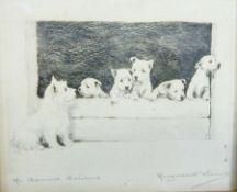 Etching 
After Marguerite Kirmse (1885-1954)
Depicting a litter of puppies, possibly West Highland