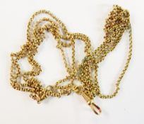 Antique gold plated guard chain with bolt rings