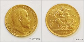 Edwardian half-sovereign 1906