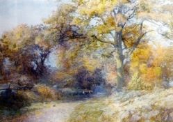 Watercolour 
Ernest Chadwick
Autumnal rural scene, signed, 26 x 37cm