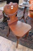 Victorian mahogany hall chair