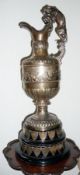 Silver classic ewer-shaped sporting trophy, Birmingham 1876, the handle formed by the figure of a