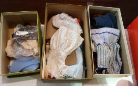 Quantity dolls' clothes and shoes (3 boxes)