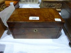 A Victorian walnut games box, the interior fitted with compartments with the Pall Mall whist