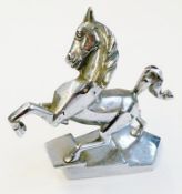 Humber Imperial chrome car mascot, c.1938, in the form of a prancing horse, chrome-plated bronze