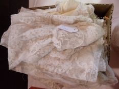 Quantity baby gowns, including lace overdresses, drawn thread and cotton dresses, petticoats and