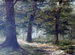 Oil on board
Unattributed (nineteenth century English school)
The Woodland Glade, 18 x 24cm and