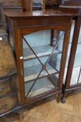 Twentieth century mahogany astragal glazed display cupboard, single cupboard enclosing three