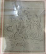 Pencil drawing
H.K. Browne
Venus Dissuading Adonis From Hunting Wild Boar, initialled in pencil,