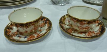 Two Royal Crown Derby teacups with saucers