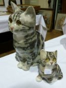 Winstanley pottery model tabby cat and a kitten (2)