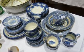 Quantity Spode blue and white tea and dinner service together with another and other similar items