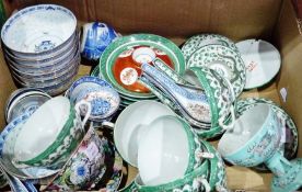 Quantity oriental china rice bowls, spoons and other ceramics