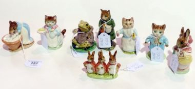 Eight various Beswick Beatrix Potter figures, including "Anna Maria" and "Ribby"