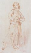 Red chalk drawing
Sir William Russell Flint (1880 - 1969)
"Elsie", full-length study of a woman,