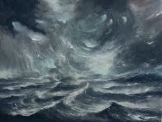 Oil on board 
Gerry Facey (1965-)
Stormy seascape, signed and dated 1965, 76 x 101 cm