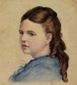 Watercolour 
Unattributed 
Head and shoulders portrait of "Duchess of Edinburgh, Grand Duchess Marie