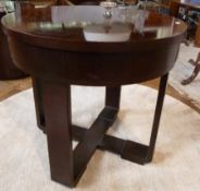 Ralph Lauren polished mahogany occasional table, the cylindrical top with wide cross banding and