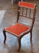 Edwardian mahogany bedroom chair, with satinwood banding, with inset upholstered orange seat, on