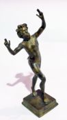 20th century brass "devil" figure on square plinth base, unsigned