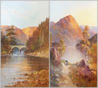 Pair oils on canvas
W.Richards (19th century)
"Old Pass of the Tra....th" (?) and "Cluny Bridge,