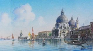 Watercolour
V Ongania
Venetian Views, the Grand Canal, the Rialto Bridge etc, signed 13 x 23 cm
