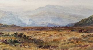 Watercolour drawing
Alfred Powell (fl. 1890-c1922)
Extensive highland landscape with cattle, signed,