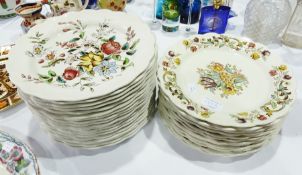 Set of twelve Booth's "Bayonne" pattern dinner plates and other plates