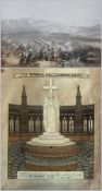 Silk embroidery 
"The Memorial Well, Cawnpore India", together with a 
Colourprint
The Crimean
