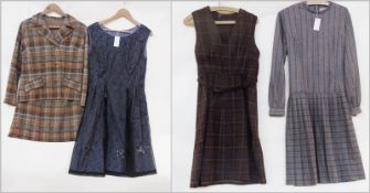 Various vintage dresses  to include a purple and black sequinned evening dress (4)