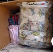 Quantity of tea towels, table linen etc. (1 box)