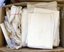Large quantity of turn of the century linens (1 box)