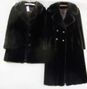 Debenhams brown long faux fur coat  together with another (2)