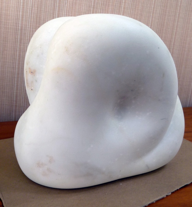 ARR

Marble abstract sculpture by Ronald Leigh Holmes (b. 1945), in curved form, 23cm high